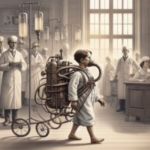 12 Octobre 1928 : Pour la première fois, on utilise un poumon d'acier sur un enfant. Le dispositif ne permet toutefois pas au patient d'être libre comme l'air www.scienceetvide.fr